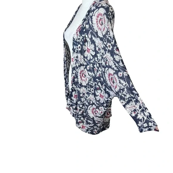 Abercrombie & Fitch Open Front Cardigan Sweater Lightweight Knit Floral One Size - Picture 4 of 11